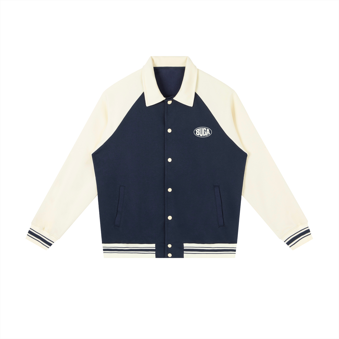 Contrast Raglan Sleeve Baseball Jacket