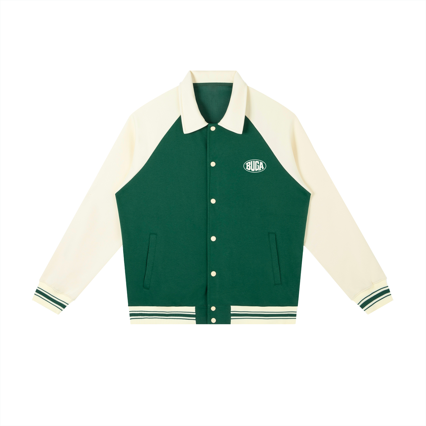 Contrast Raglan Sleeve Baseball Jacket