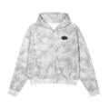Dirty Washed Boxy Zip-up Fleece Hoodie