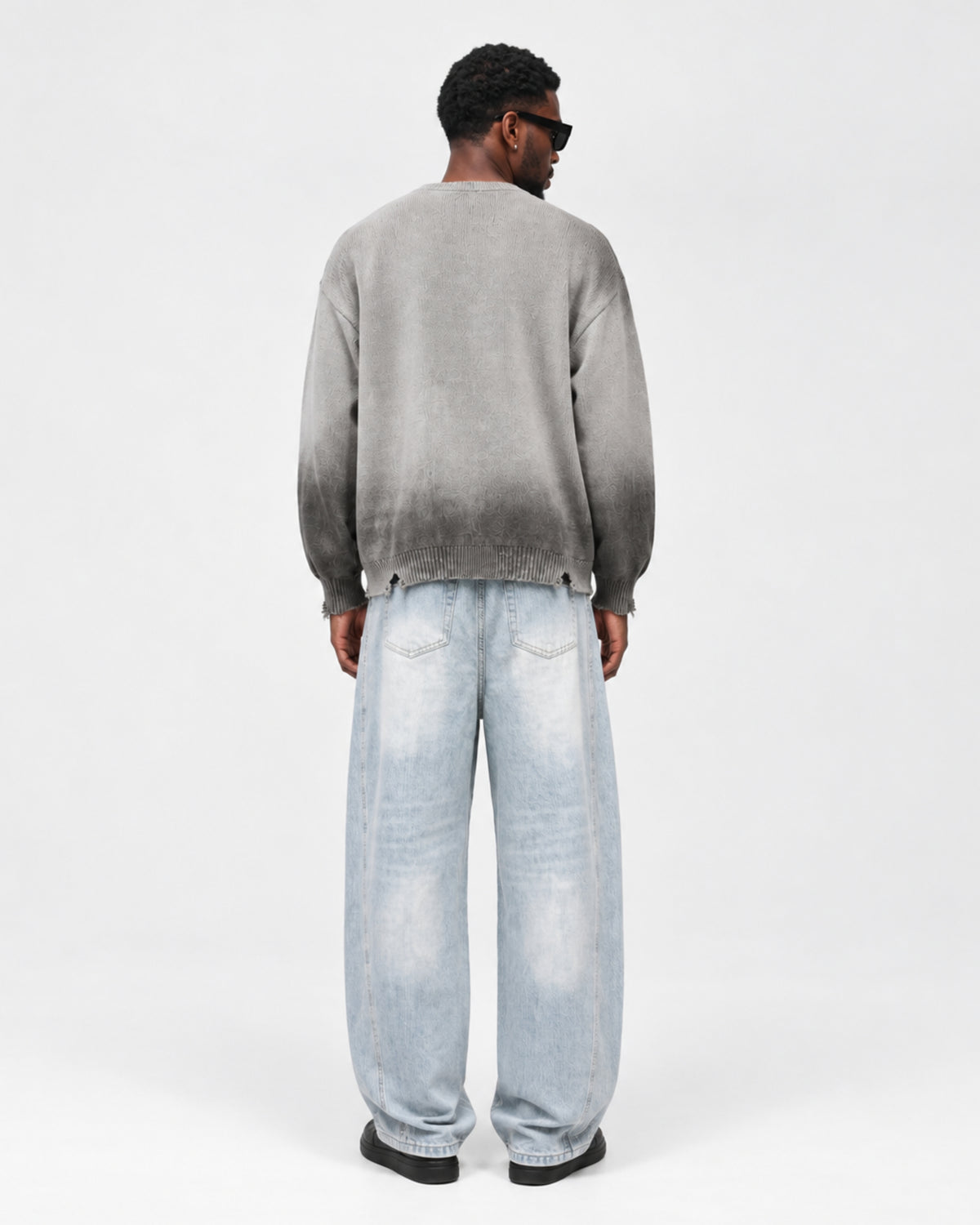 BUGA Eroded Barrel Jeans – Ice Wash denim additional product view