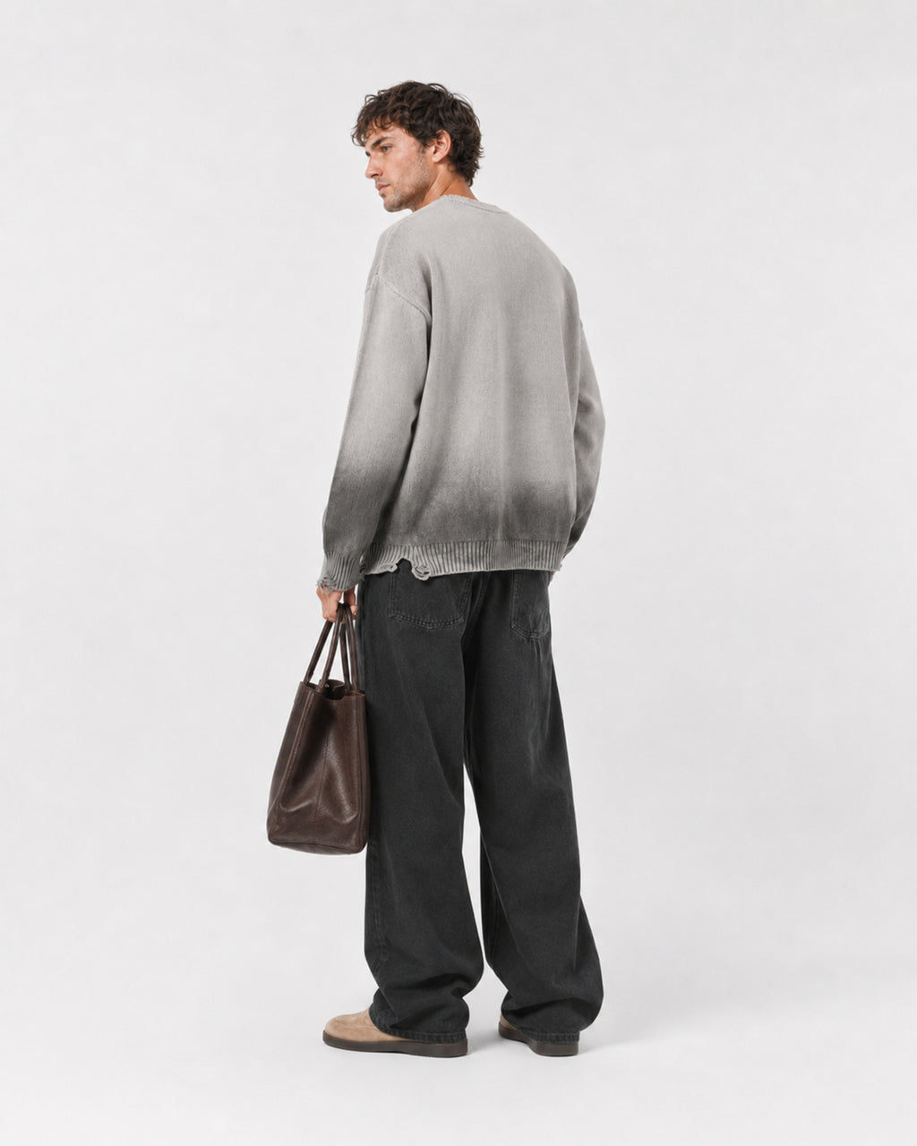 BUGA Eroded Sweater – heavyweight oversized streetwear product view