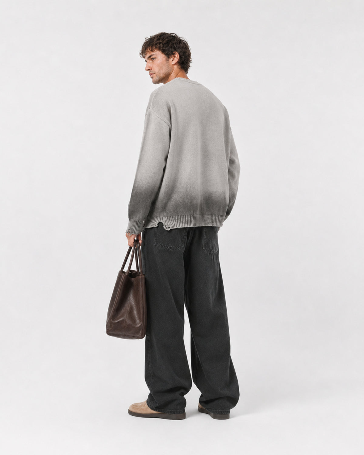 BUGA Eroded Sweater – heavyweight oversized streetwear product view