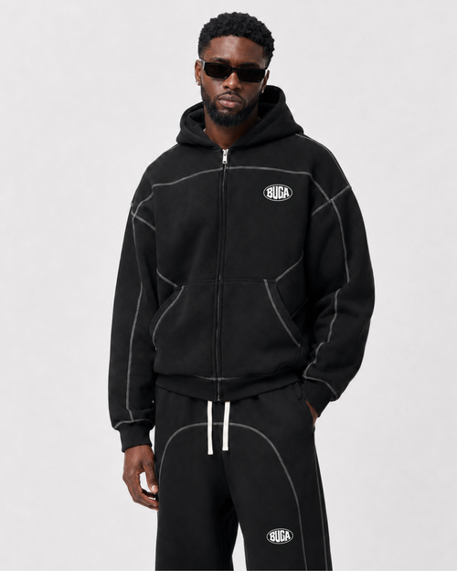 BUGA SIGNATURE PANEL ZIP HOODIE