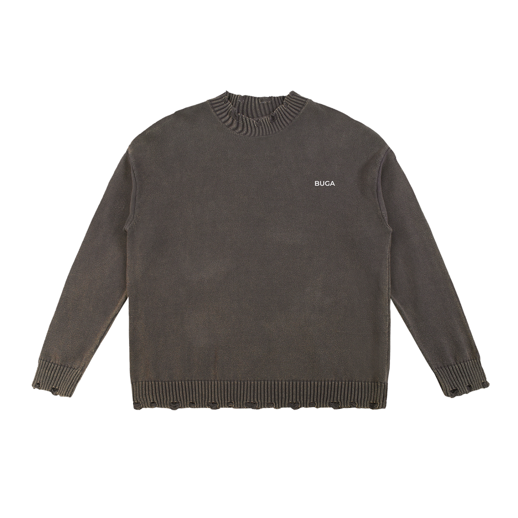 Vintage Washed Hand-Frayed Sweater