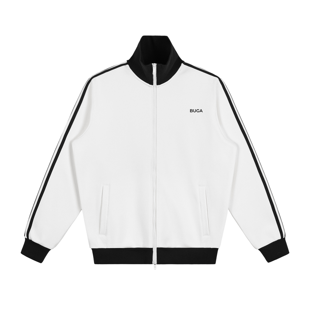 Contrast Side Stripe Fleece Track Jacket