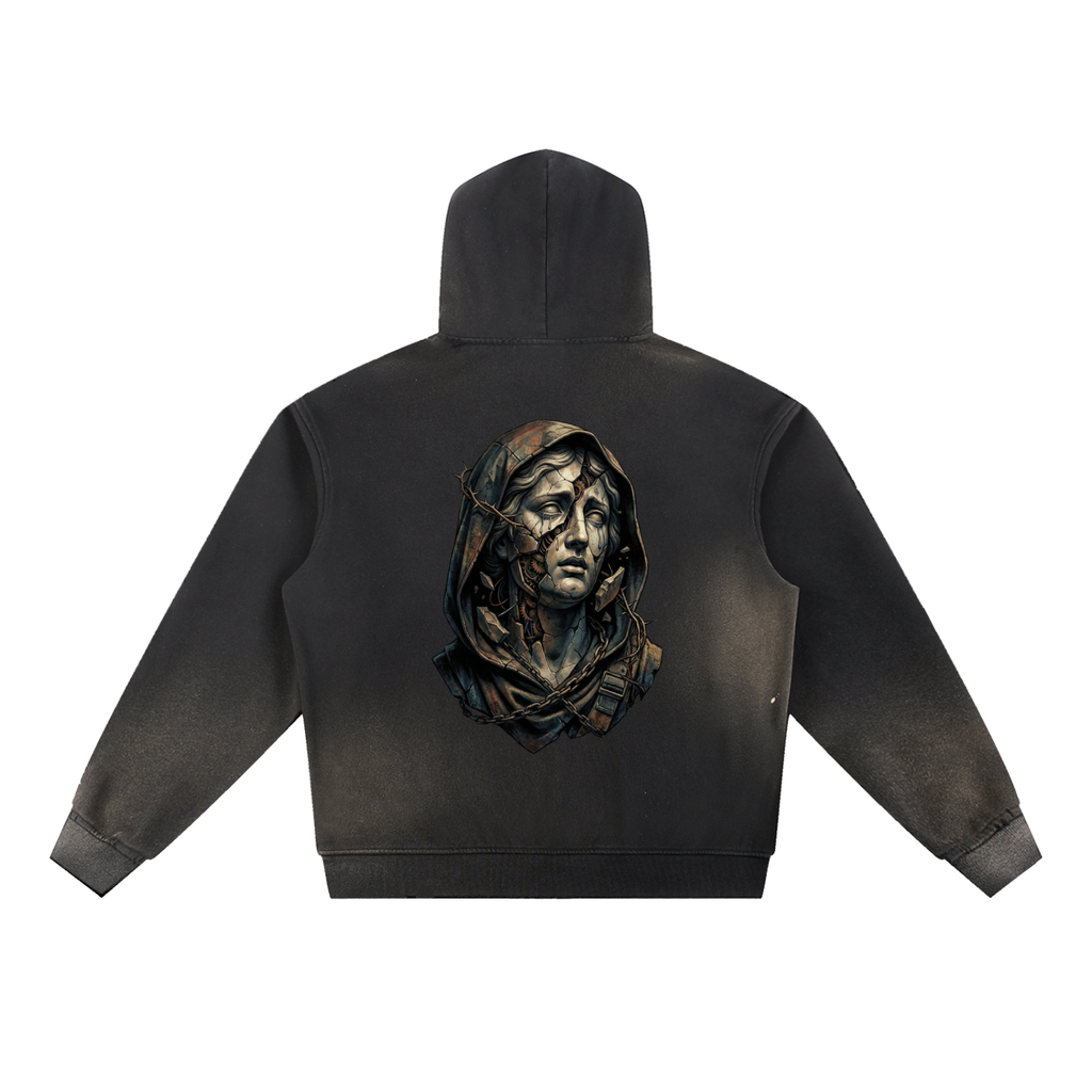 Sun Fade Frayed Fleece Hoodie