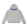 Contrast Plaid Boxy Zip Hoodie