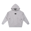 Snow Washed Distressed Panel Pocket Hoodie