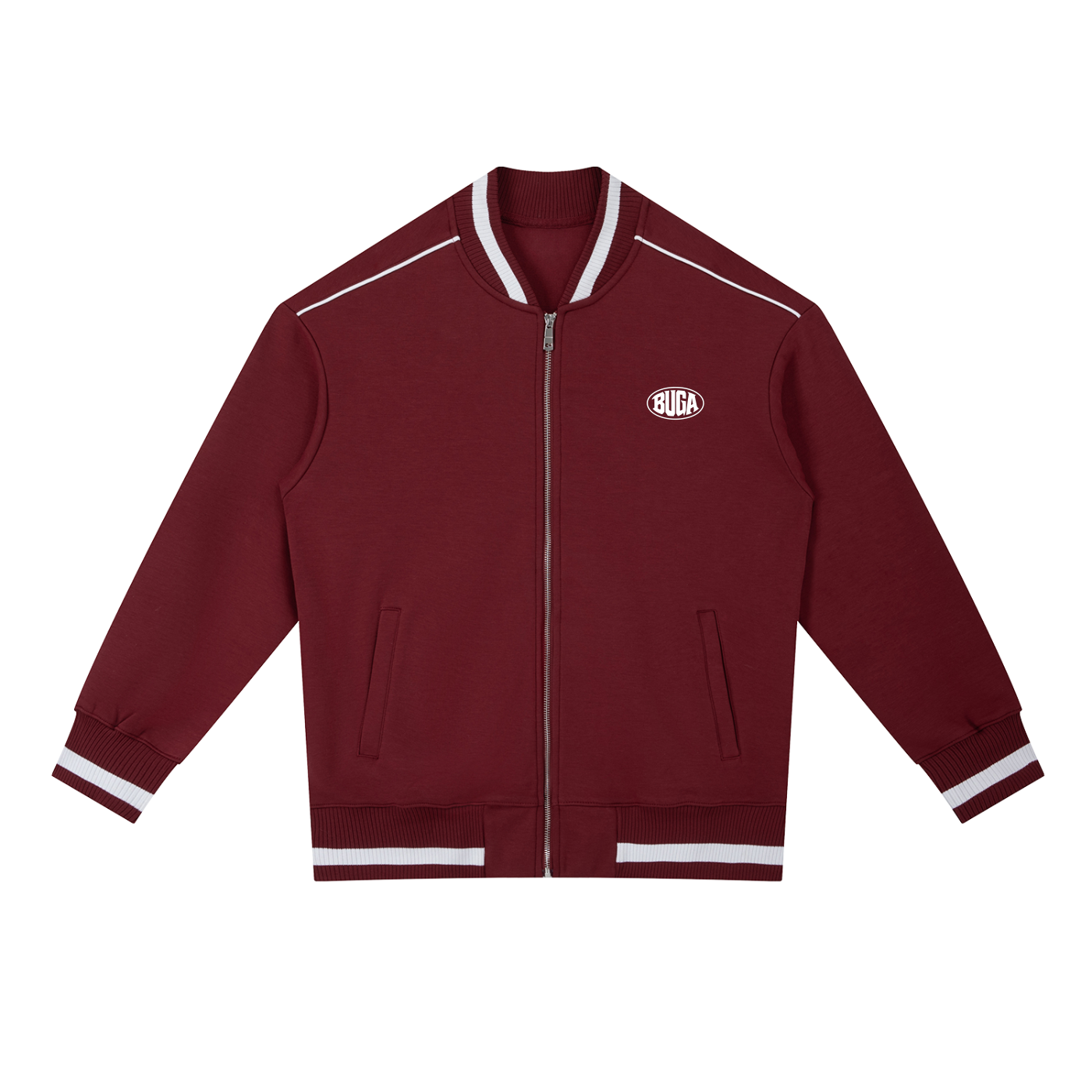 Contrast Piping Zip Bomber Jacket